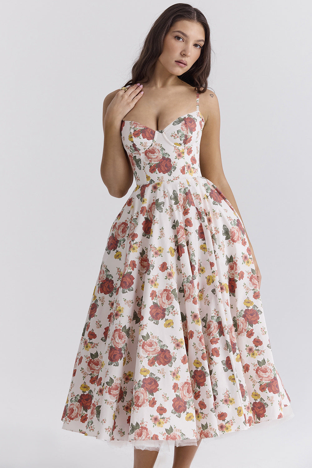 Elegant Princess Gown - French Chiffon Tiered Strapless Ball Gown Dress for Women