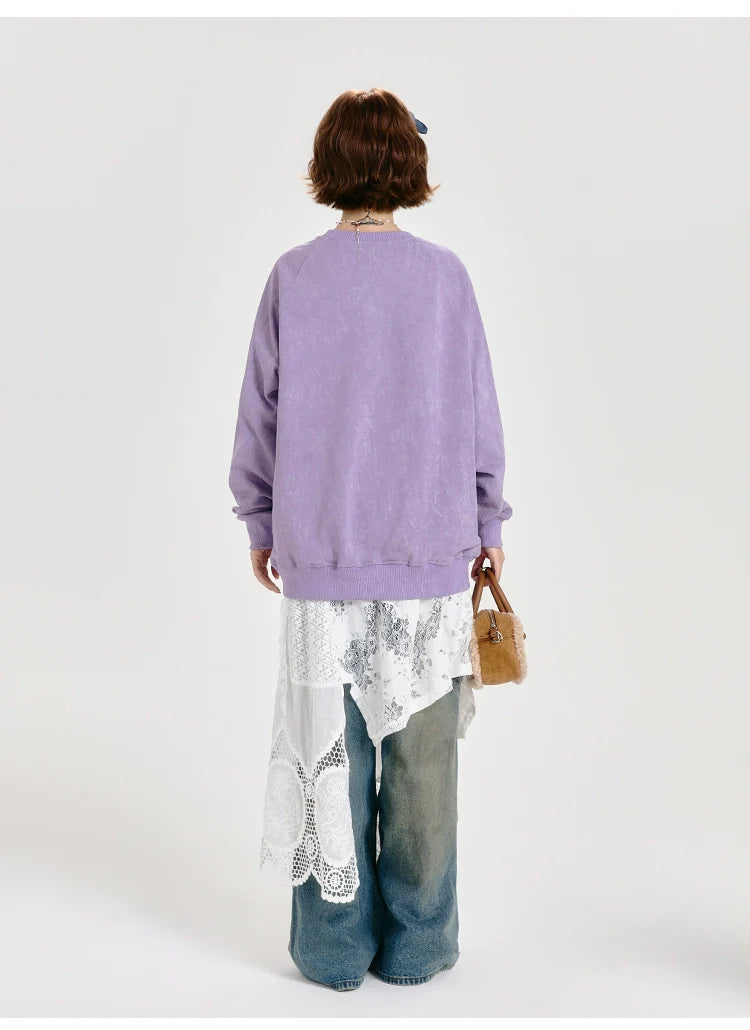 Girlyhalo Vintage Print Hoodie for Women-Purple-S-Free Shipping Leatheretro