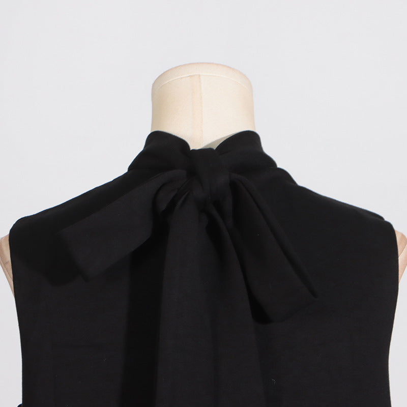 Retro Summer Stand Collar, Sleeveless Dresses with 3D Floral Details