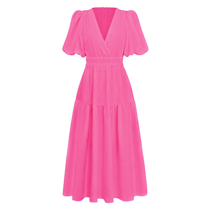 Fashion V Neck Summer Long Dresses for Women