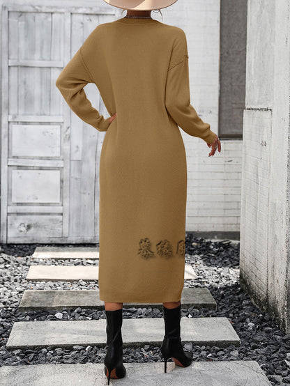 Fashion Button Design Knitted Shirts Dresses
