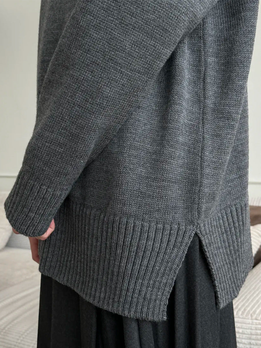 Women's Casual Split Hem Sweater
