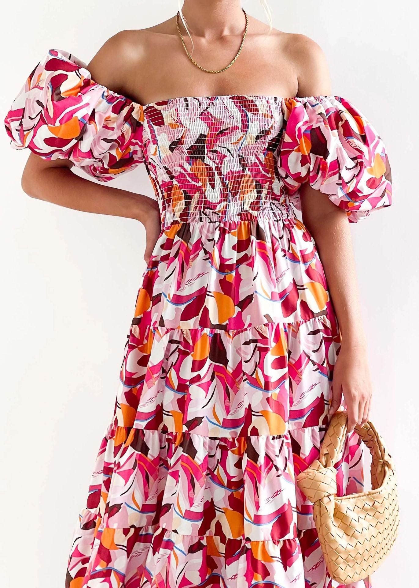 Women's Summer Bubble Sleeve Dress