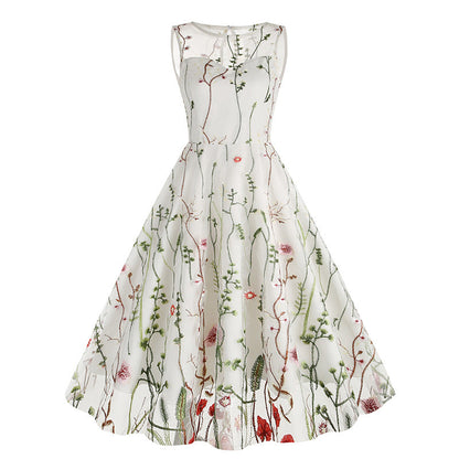 Vintage Sleeveless Embroidery Dresses-Dresses-Free Shipping at meselling99