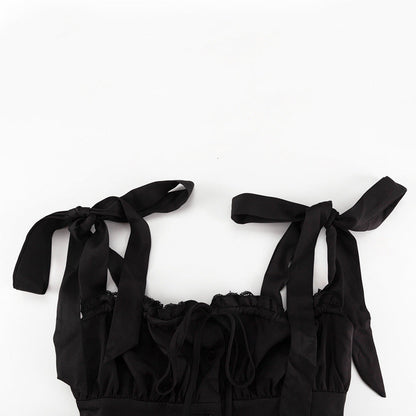 Summer Sleeveless Bodycon Dress - Sexy Ruffle Hem Bustier Mini Dress,