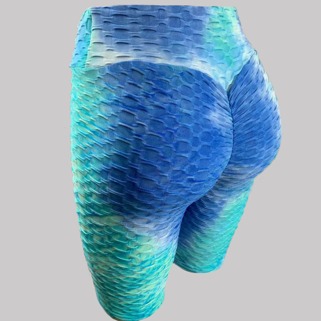 Watercolor Jacquard Tie-Dye Bubble Shorts – Yoga & Fitness 5-Inch Shorts