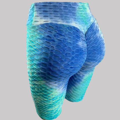 Watercolor Jacquard Tie-Dye Bubble Shorts – Yoga & Fitness 5-Inch Shorts