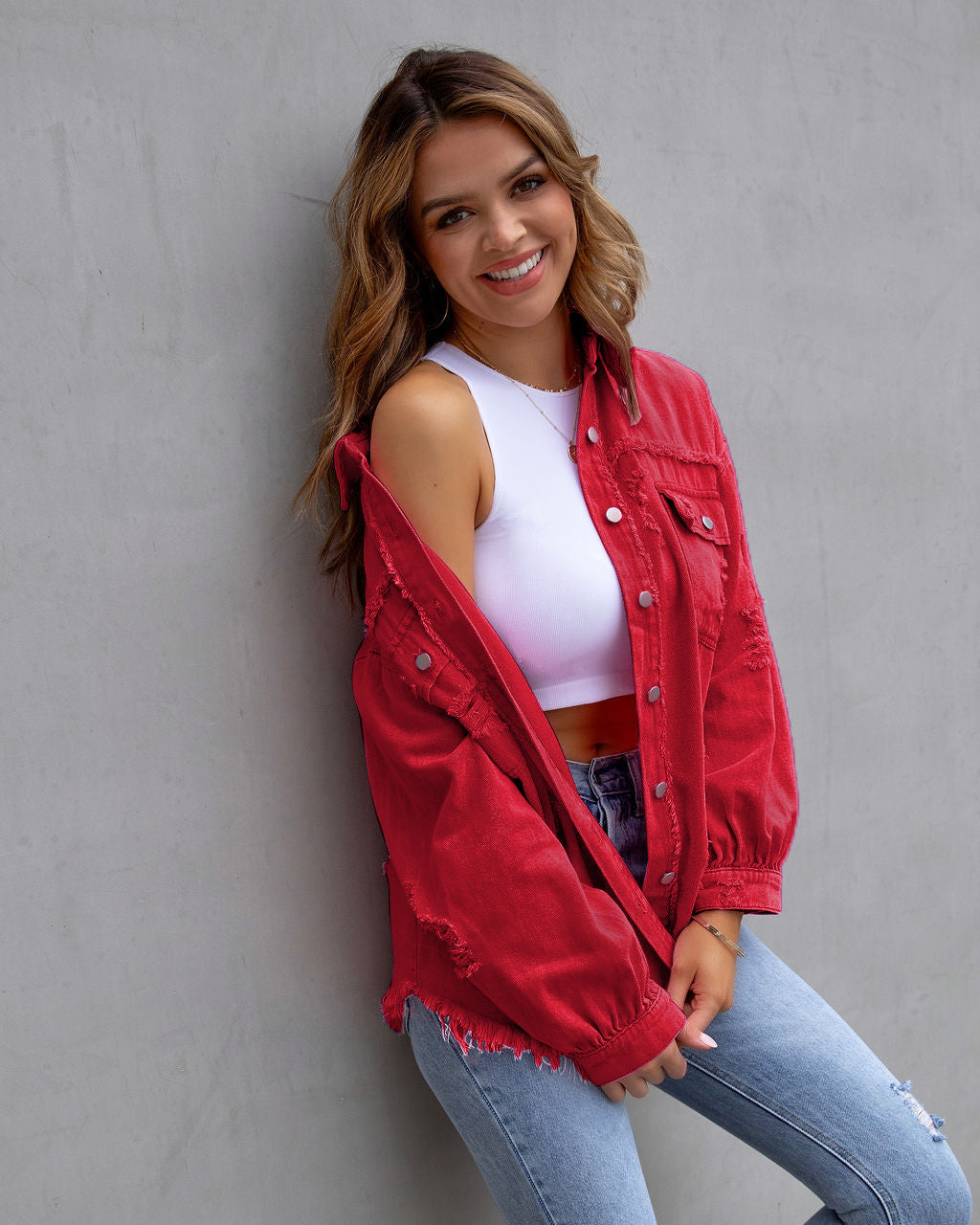 Women's Distressed Denim Jacket