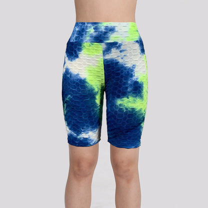 Watercolor Jacquard Tie-Dye Bubble Shorts – Yoga & Fitness 5-Inch Shorts