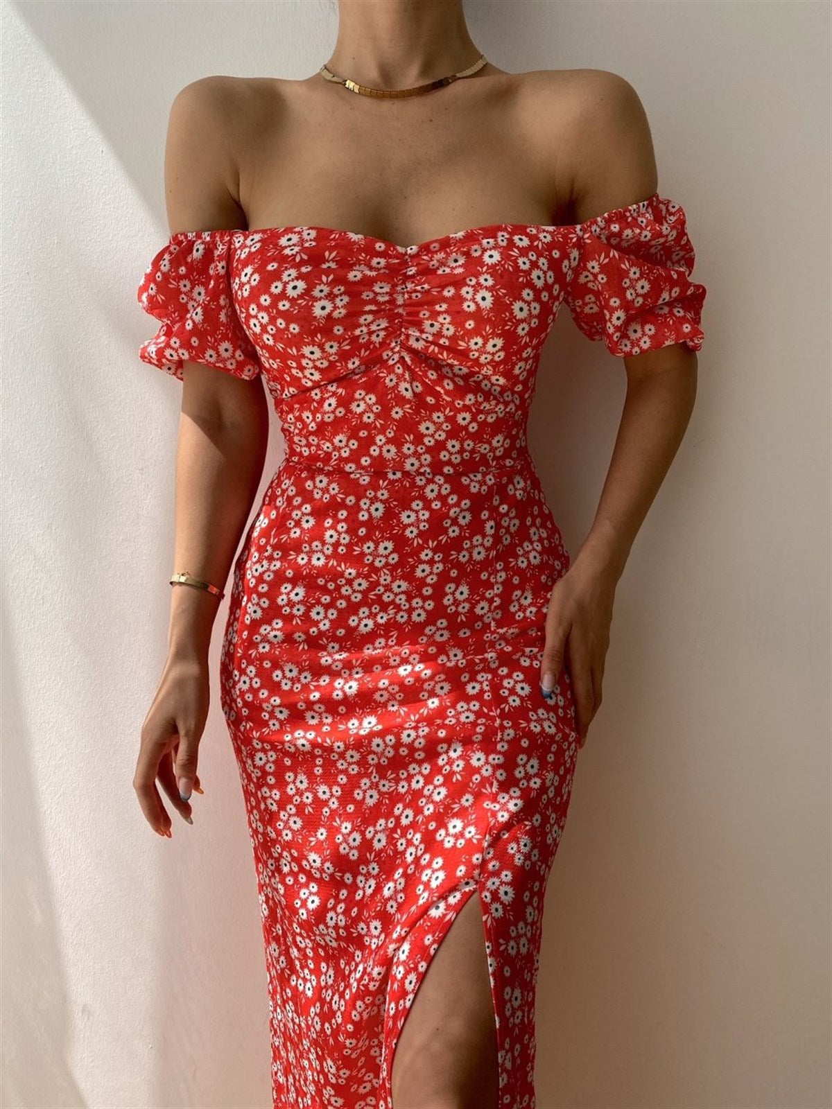 Bodycon Slit Dress - Sexy off the shoulder Sleeveless Dress for Women