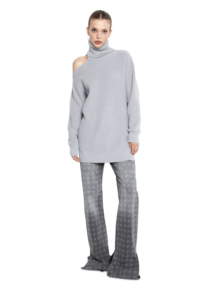 Off-the-Shoulder Cowl Neck Sweater