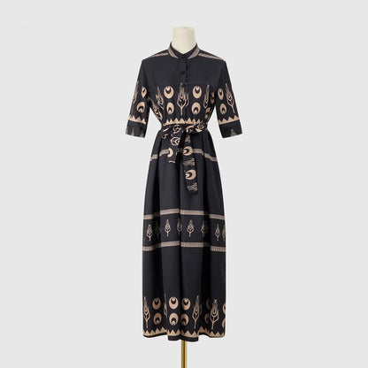 Women's Summer Boho Floral Print Short Sleeve Dress