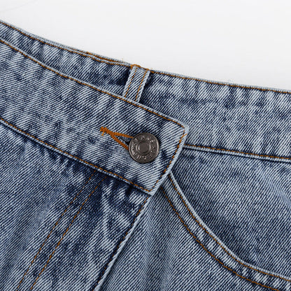 Vintage High Waist Split Front Denim Sheath Skirts