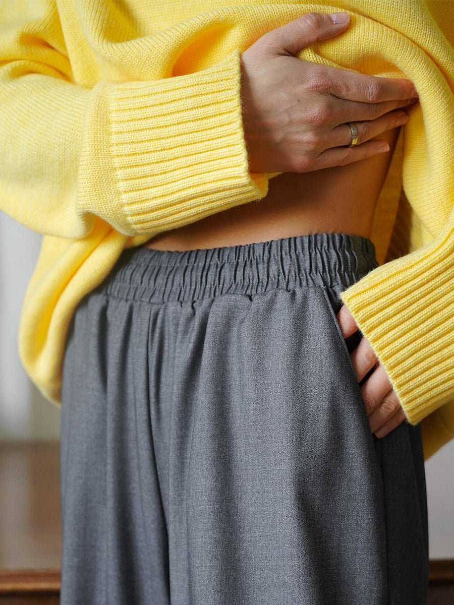 Women's Oversized Solid Color High Neck Sweater