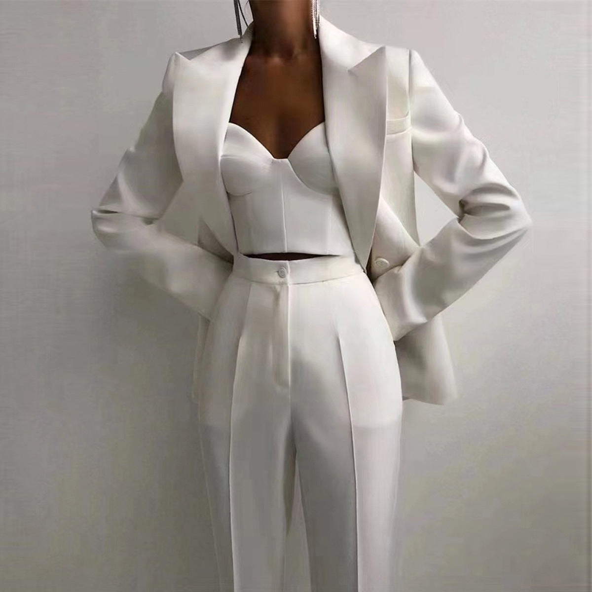 Designer Women's Office Suit Set  Blazer, Vest & Pants for Business Casual