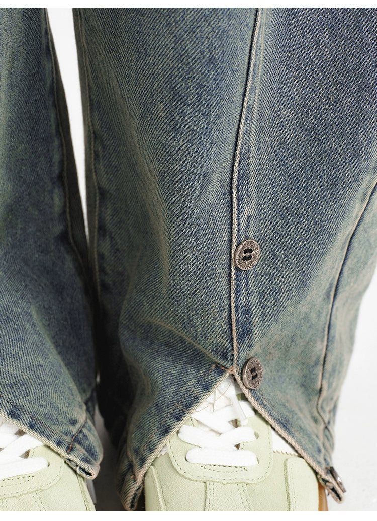 Girlyhalo Women's Vintage Washed Wide-Leg Jeans-S-Blue-Free Shipping Leatheretro