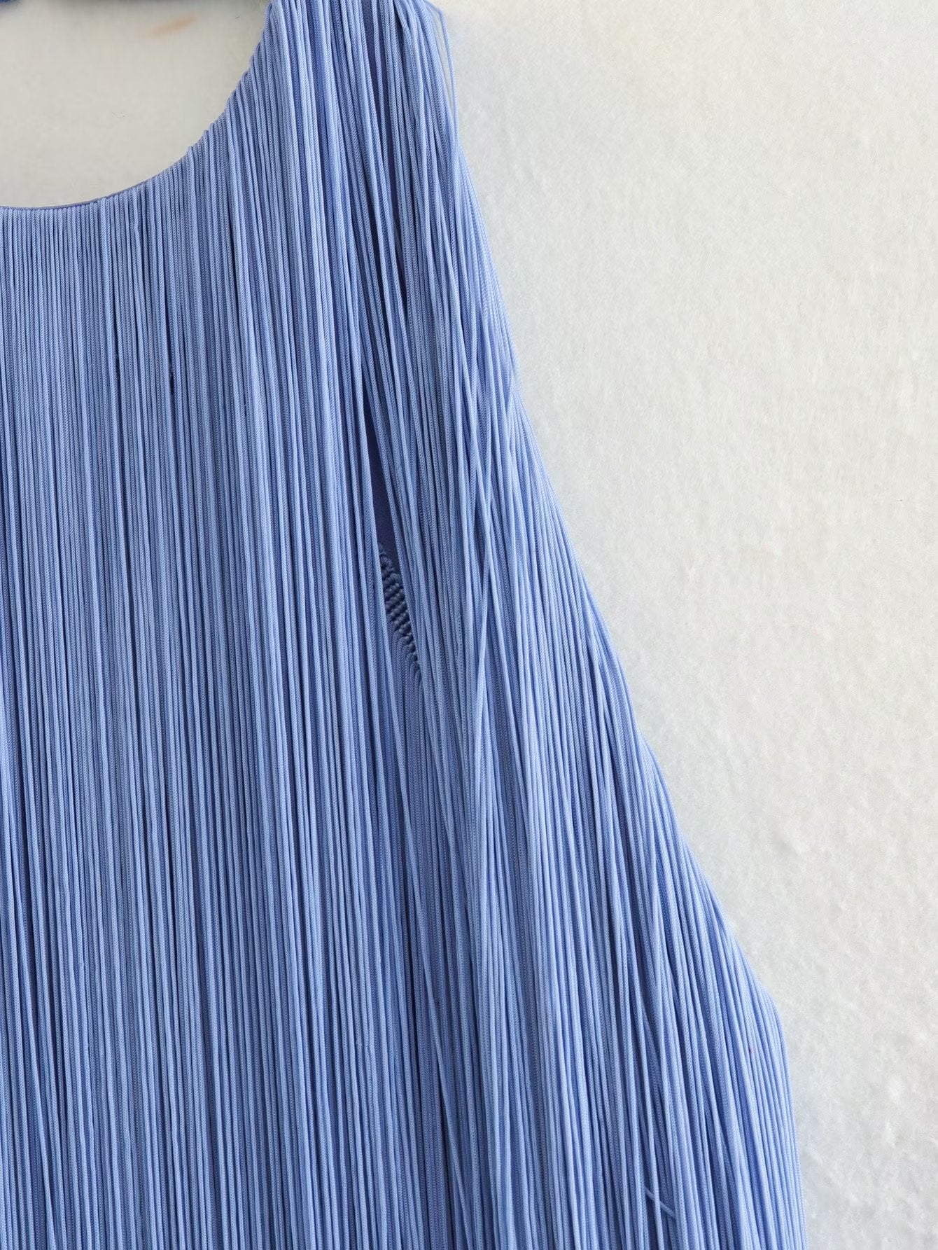Elegant Halter Neck Fringe Hem Summer Dress