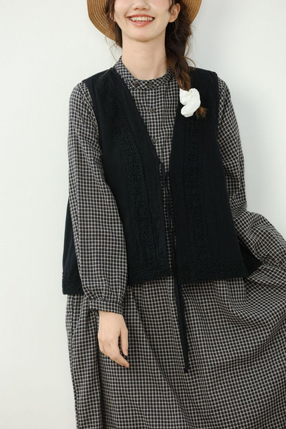 Vintage Embroidery Short Vest