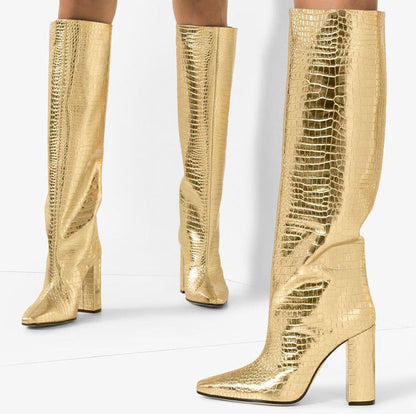 Fashion Peep Toe Chunky Heels Plus Sizes Women Boots