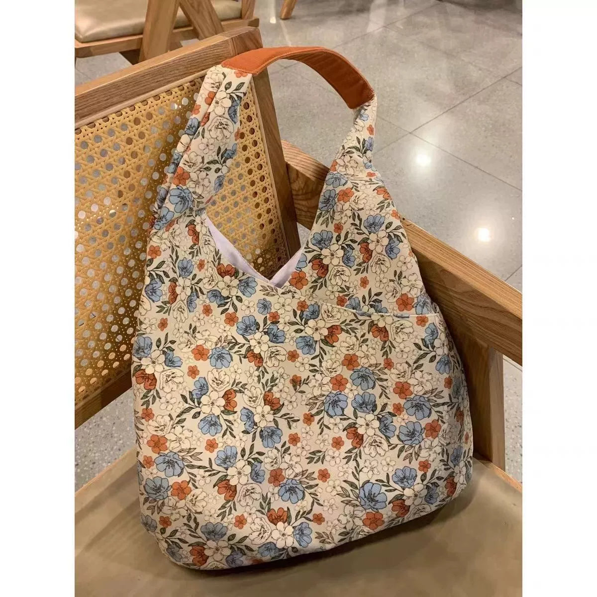 Bohemian Floral Canvas Shoulder Bag