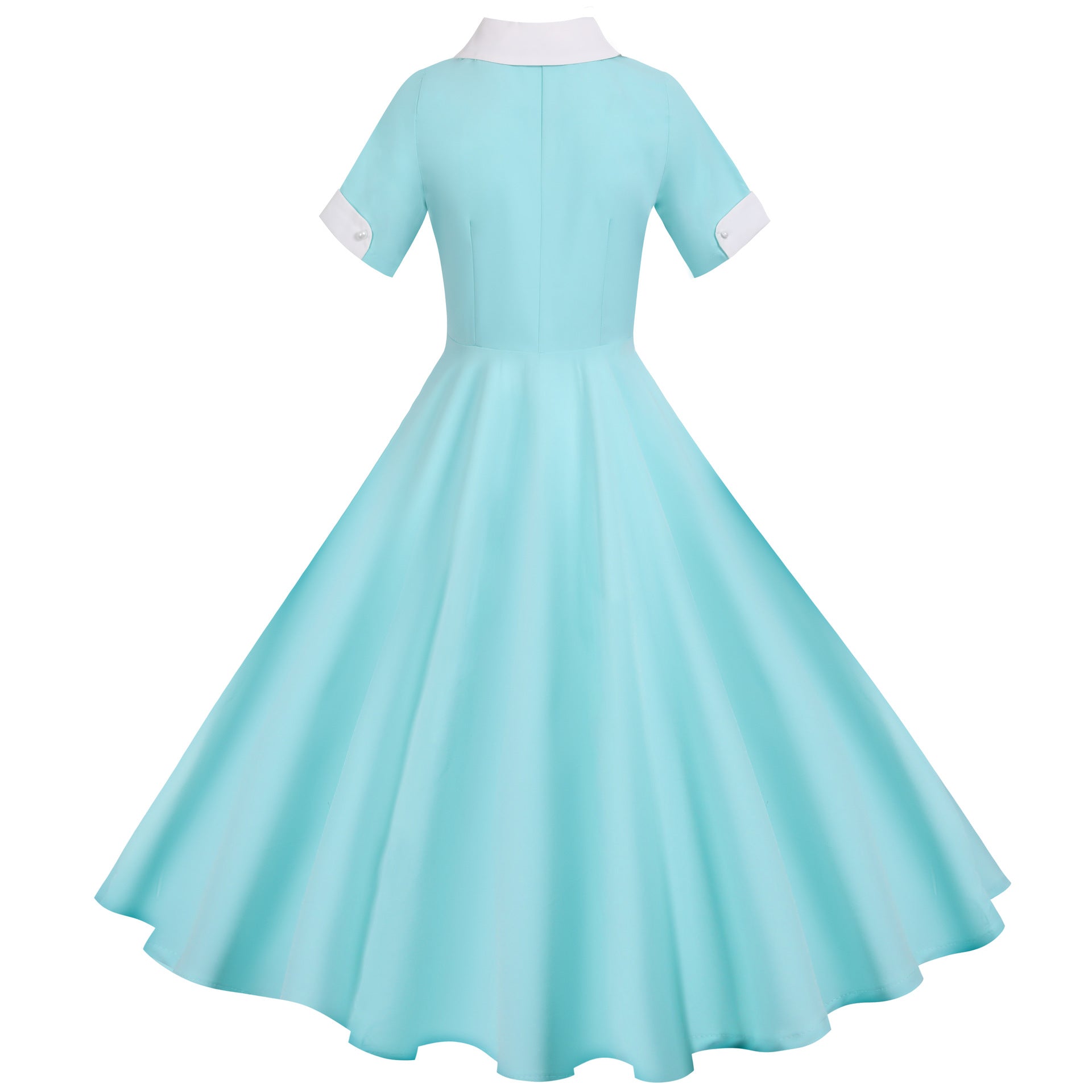 Retro Audrey Hepburn Style Summer Short Sleeve Dress