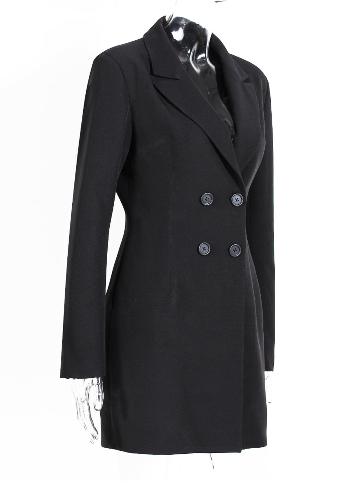 Women's Long Blazer & Chiffon Pleated Skirt Two-Piece Set