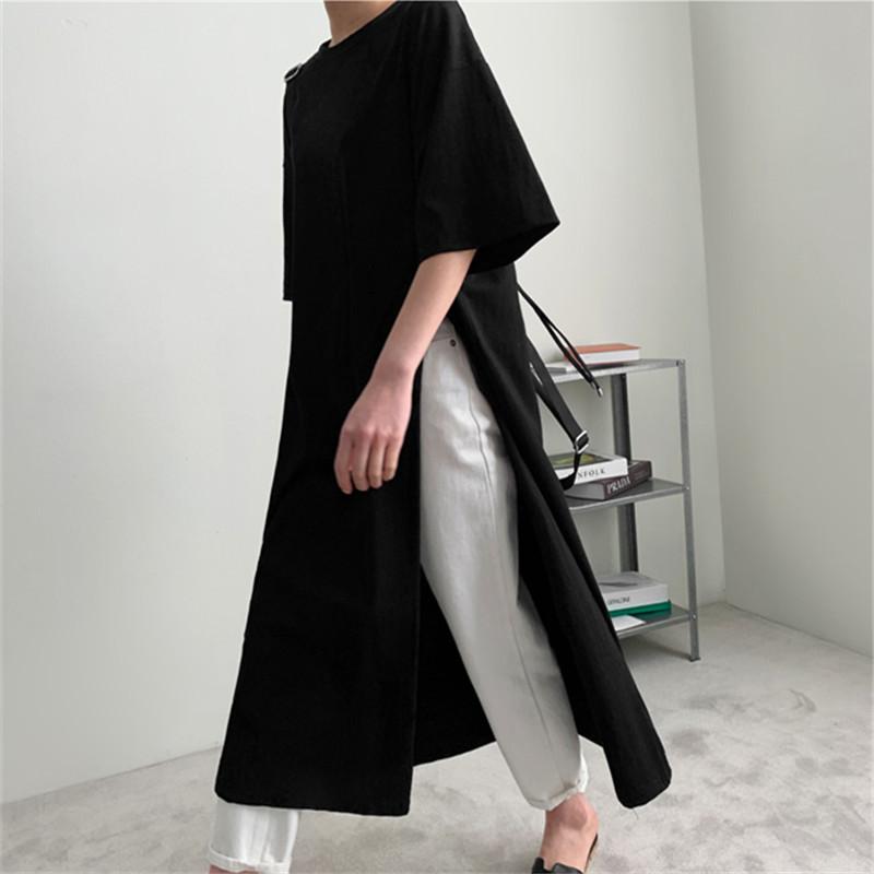 Cozy Plus Size Leisure Cotton Dress-Maxi Dresses-Black-S-Free Shipping at meselling99
