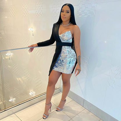 Sexy Designed Long Sleeves Night Club Dresses-Dresses-Free Shipping at meselling99