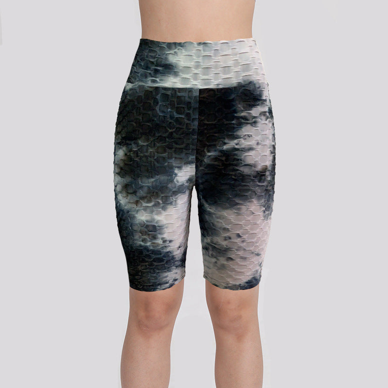 Watercolor Jacquard Tie-Dye Bubble Shorts – Yoga & Fitness 5-Inch Shorts