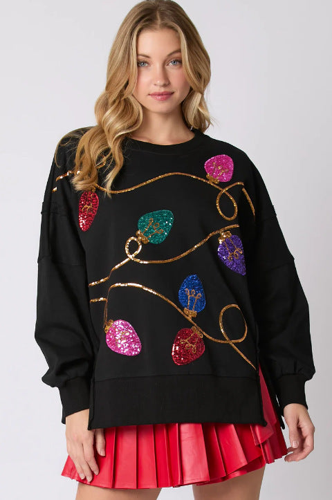 Women's Sparkly Long Sleeve Pullover Hoodie