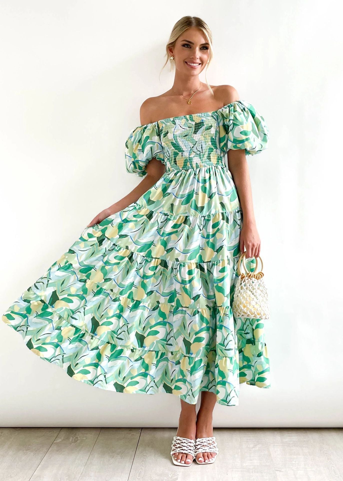 Women's Summer Bubble Sleeve Dress