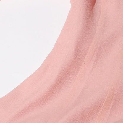 Designed Elegant Round Neck Patchwork Hem Flounce Midi Dress with Bell Sleeves