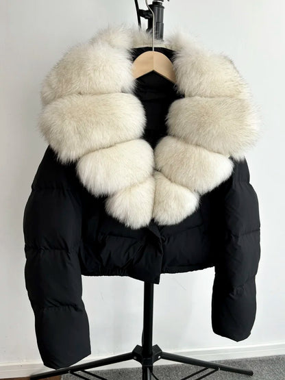 Women Fur Collar  Winter Women Puffer Jacket Duck Down Jackets Coats