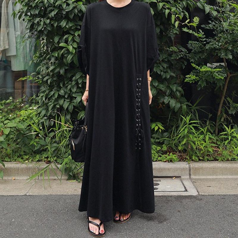 Women Summer Plus Sizes Loose Cozy Dresses-Maxi Dresses-Free Shipping at meselling99
