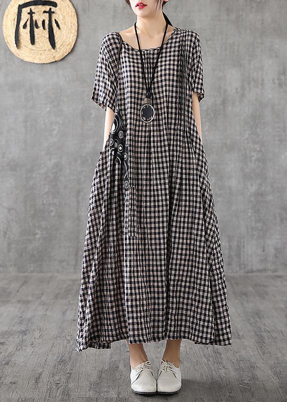 Vintage Summer Cozy Patchwork Linen Quilting Dresses Runway-Summer Dress Long-One Size-The Same as Picture-Free Shipping at meselling99