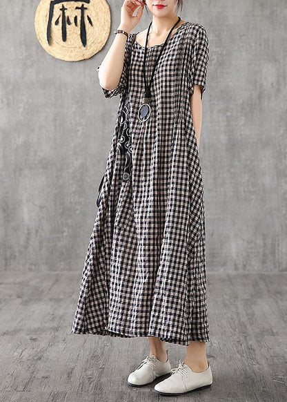 Vintage Summer Cozy Patchwork Linen Quilting Dresses Runway-Summer Dress Long-One Size-The Same as Picture-Free Shipping at meselling99