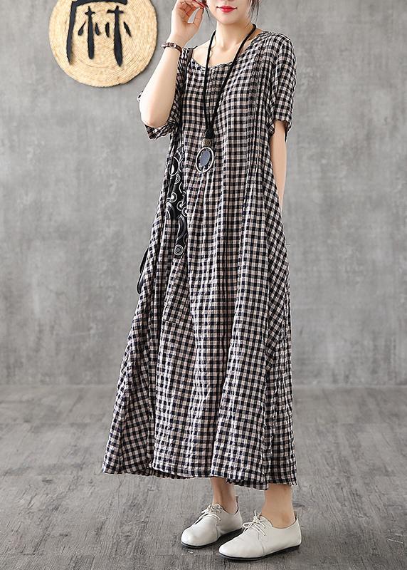 Vintage Summer Cozy Patchwork Linen Quilting Dresses Runway-Summer Dress Long-One Size-The Same as Picture-Free Shipping at meselling99