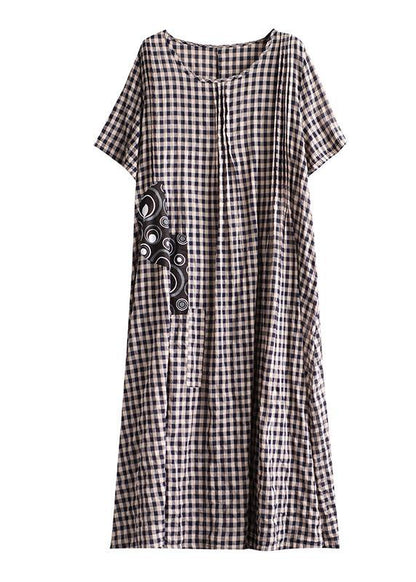 Vintage Summer Cozy Patchwork Linen Quilting Dresses Runway-Summer Dress Long-One Size-The Same as Picture-Free Shipping at meselling99
