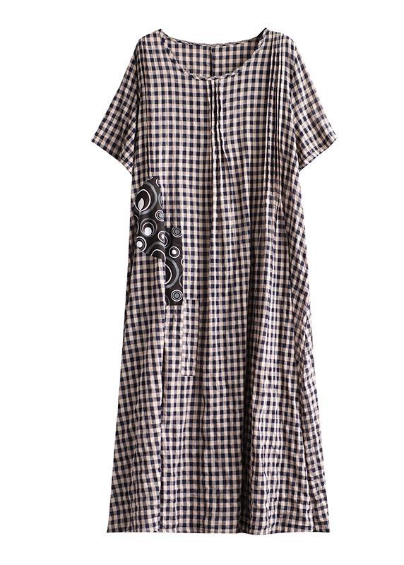 Vintage Summer Cozy Patchwork Linen Quilting Dresses Runway-Summer Dress Long-One Size-The Same as Picture-Free Shipping at meselling99