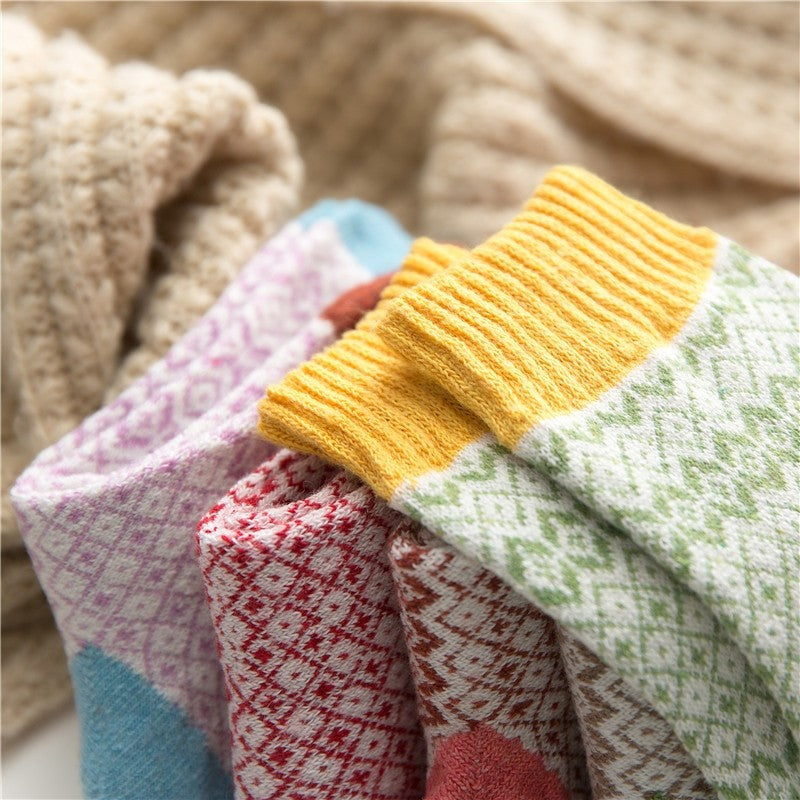 Print Breathable Striped Absorb Sweat Sock(A Set Of Five Pairs)