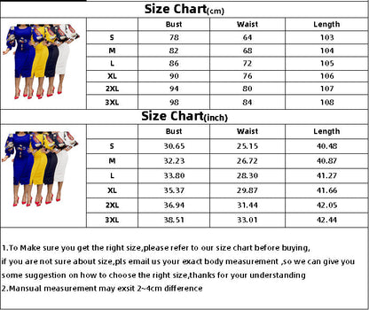 Classy Floral Print Plus Sizes Dresses for Women-Dresses-Free Shipping at meselling99
