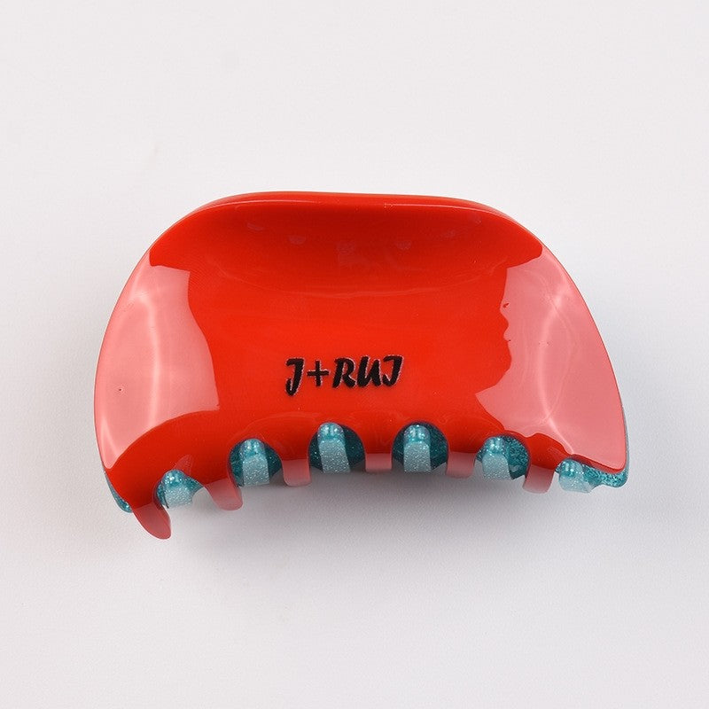 Color Block Checkerboard Hair Claw Clip