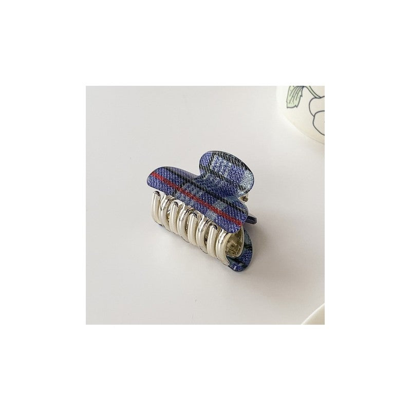 Plaid Print Small Hair Claw Clip