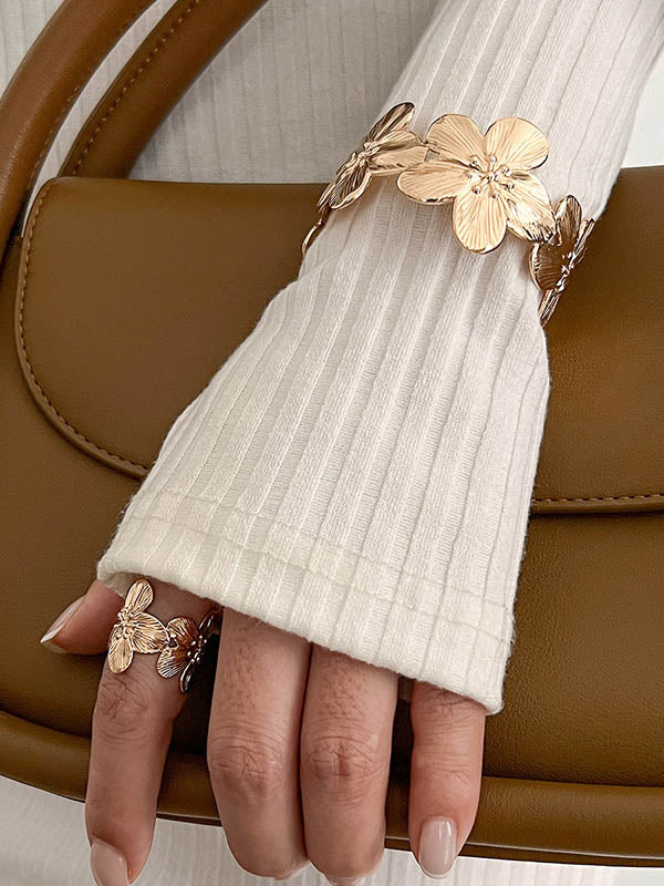 Flower Shape Geometric Bracelet Accessories Rings Accessories
