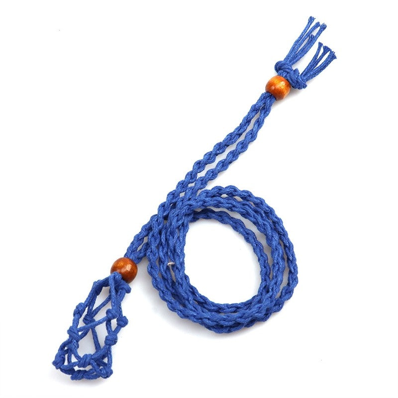 Adjustable Braided Wax Cord Pendant Necklace