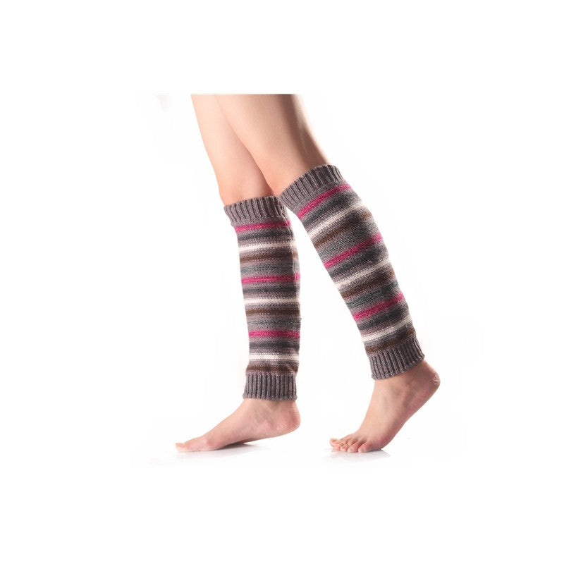 Color Block Striped Mid-Length Knitted Leg Warmers