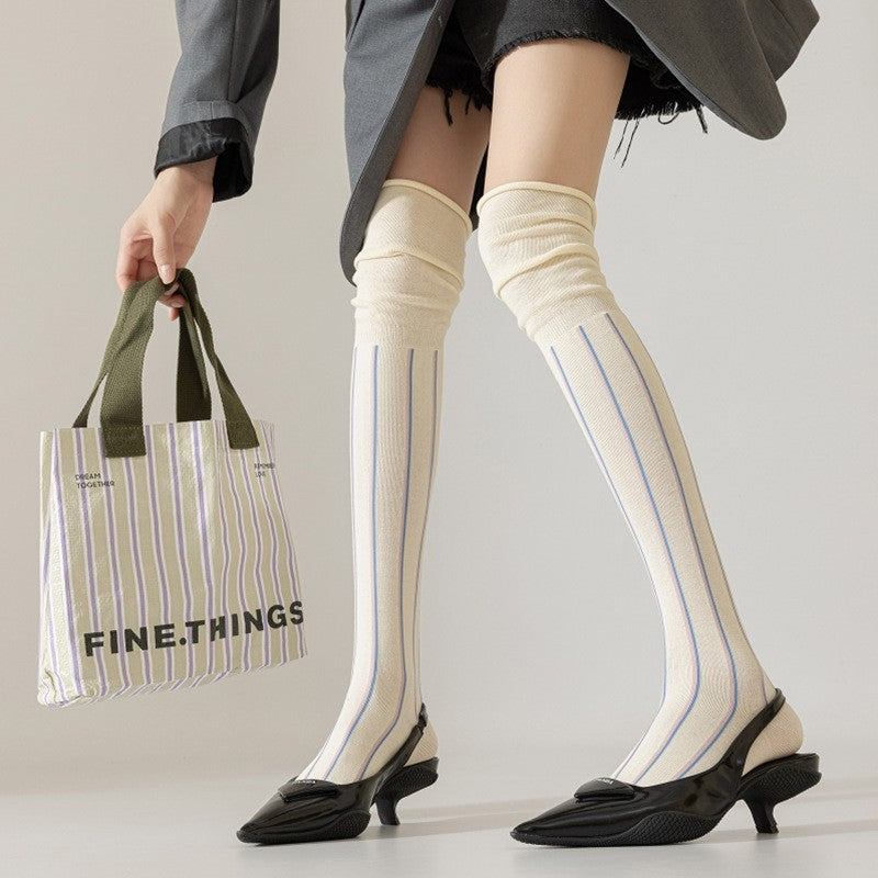 Colorful Striped Over-The-Knee Socks