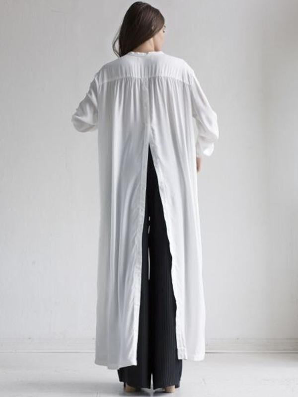 Meselling99 Original Solid Lapel Shirt Dress-Maxi Dress-Free Shipping at meselling99