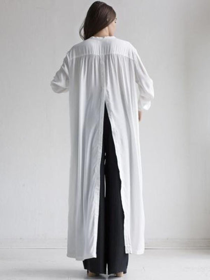 Meselling99 Original Solid Lapel Shirt Dress-Maxi Dress-Free Shipping at meselling99