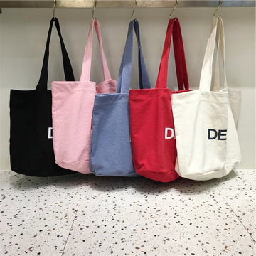 Large Capacity Canvas Bag Letter Print
